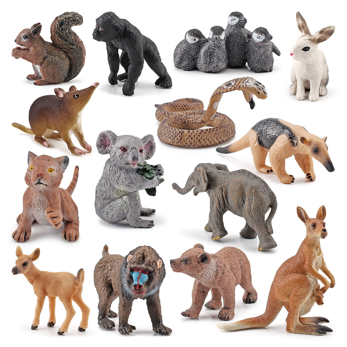 Miniature Wildlife Animal Figurines for Display and Play