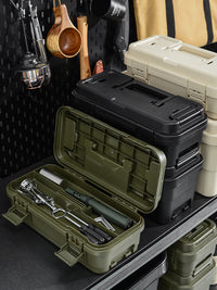 Portable Double-Layer Tool Storage Box for Home, Car, Camping, and Art Supplies