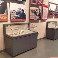 新款展示柜展览柜博物馆玻璃玉器字画展厅文物纪念馆液压陈列柜台