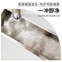 Stainless Steel Chicken Feeder and Waterer Trough for Poultry Cages, Anti-Scatter Design