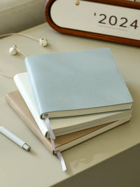 Premium Lychee Grain Soft Leather Notebook for Journaling, Sketching, and Studying