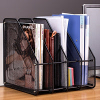 Multi-Layer Metal Mesh Desk File Organizer for Office and School Supplies
