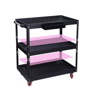 Adjustable 3-Tier Heavy-Duty Tool Cart for Workshop and Garage