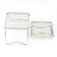 Portable Stainless Steel Mesh Grill Table & Stove Stand for BBQ Camping