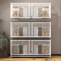 Foldable Pigeon Breeding Cage with Divider and Tray for Home Use