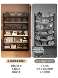 Industrial Style Steel and Wood Bookshelf with Storage Shelves