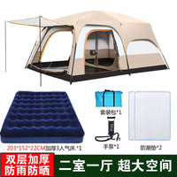 Large Ridge Tent for Outdoor Camping, Waterproof Family Cabin Tent with Multiple Rooms, Portable Folding Design