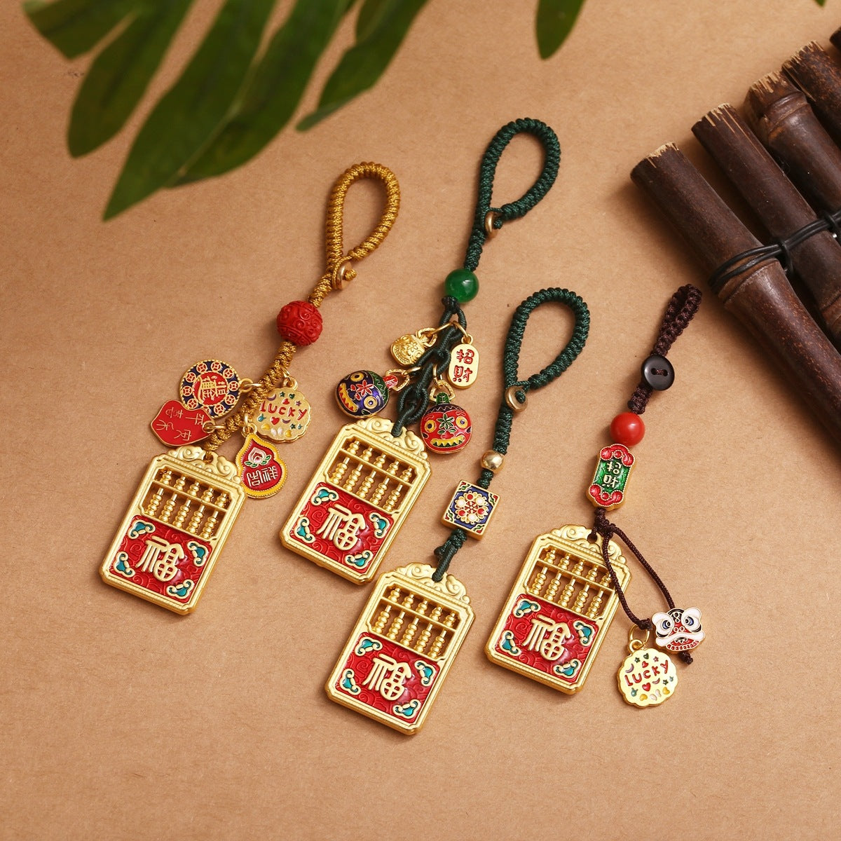 Lucky Abacus Pixiu Keychain for Wealth and Good Fortune, Car and Bag Charm
