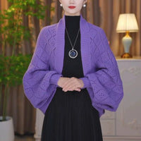 Women's Knitted Plaid Shawl Scarf, Warm Neck Protection, Versatile Outer Cardigan