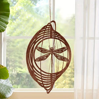 Rusty Metal Dragonfly Weathervane for Outdoor Garden Decor