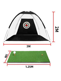 Golf Practice Net Hitting Cage with Mat for Indoor Outdoor Personal Training