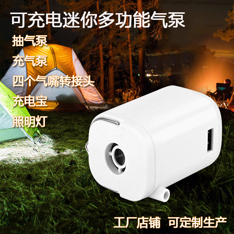 Mini Multifunction Air Pump with Camping Lantern for Inflatable Beds and Outdoor Lighting