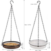 Hanging Bird Feeder for Garden and Patio, Metal Mesh Tray for Wild Birds