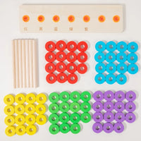 Montessori Rainbow Stacking Rings & Pegs Set for Early Education, Color Recognition & Fine Motor Skills Development