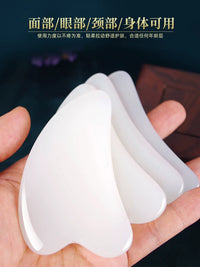 Natural White Jade Gua Sha Board for Face and Body Massage, Anti-Aging and Lifting Tool