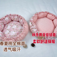 Thickened Reversible Pet Bed for Cats and Small Dogs, Warm Pumpkin-Shaped Cushion, All Seasons