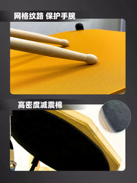 12-inch Silicone Drum Practice Pad Kit with Wooden Drumsticks for Beginners