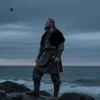 Viking Medieval Faux Fur Shawl Cape for Halloween Cosplay