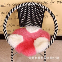 Sheepskin Round Plush Seat Cushion for Home and Office