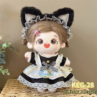 20cm Cotton Doll Clothes Set with Headdress for Plush Dolls