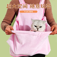Pet Cuddling Apron with Pouch for Cats - Soft, Non-Stick Fur Design