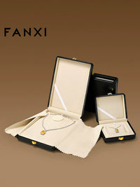 Fansi Luxury Leather Jewelry Box for Rings Necklaces Earrings Display and Storage