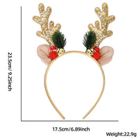 Christmas Reindeer Antler Headband with Sequins and Bells for Kids and Adults