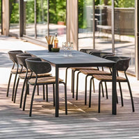 Outdoor Wicker Patio Dining Set for Garden, Villa, Balcony - Rattan Style Chairs & Wood-Plastic Composite Table