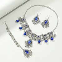 Middle Eastern Ethnic Style Hollow Out Necklace and Earrings Set for Women