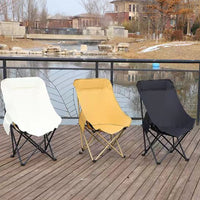High-Back Outdoor Folding Camping Chair Portable Picnic Moon Chair Fishing Leisure Seat