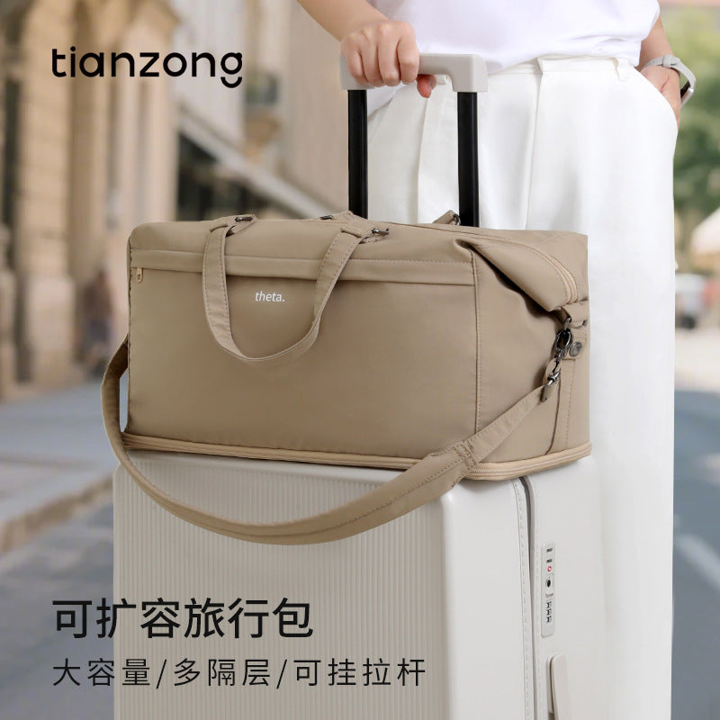 Foldable Large Capacity Travel Duffel Bag with Expansion, Carry-on Luggage, Gym Bag