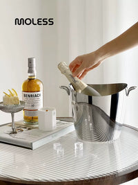 MOLESS Stainless Steel Ice Bucket for Wine, Champagne, Beer, and Ice Cubes