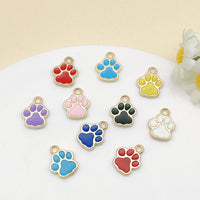 Cartoon Paw Print Enamel Charms for DIY Pet Tags and Jewelry