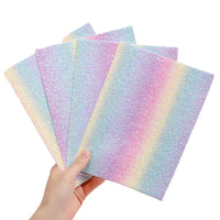 Glitter Heat Transfer Vinyl for DIY Crafts and Apparel Decoration, Rainbow Gradient Iron-On Fabric