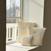 Ins Style Quilted Bowknot Storage Bag Set for Baby, Cosmetics & Travel