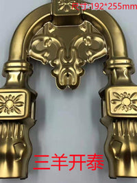304 Stainless Steel European Style Gate Ornament for Courtyard Villa Fences, Three Goats Design