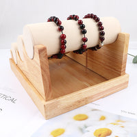 Solid Wood 3-Tier Bracelet Display Stand for Jewelry and Accessories