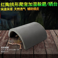 Ceramic Reptile Hideout Cave for Lizards, Snakes, and Tortoises - Terrarium Decor