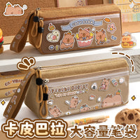 Capybara Large Capacity Pencil Case for Students, Cute Stationery Pouch Organizer