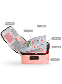Large Capacity Travel Document Organizer with Password Lock for Passports and Cards