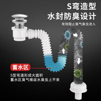 Basin Pop-Up Drain Kit with Anti-Odor P-Trap for Bathroom Sinks
