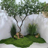 Thickened Artificial Moss Mat for Planters and Micro Landscapes, Flocked Grass Carpet for Display Windows and Ground Decoration