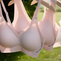 Women's Seamless Wireless Push-Up Bra with Cooling Effect for Small Busts, Anti-Sagging, and Back Support