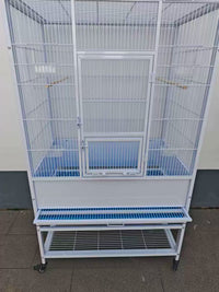 Large Wrought Iron Flight Bird Cage for Parrots and Breeding, Thickened Wire Spacing