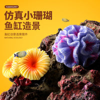 Aquarium Decoration Kit with Artificial Coral, Miniature Landscape Ornaments, and Submersible Plants