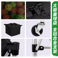 Portable Aluminum Alloy Tennis Ball Cart with Wheels for Pickleball and Table Tennis Coaches