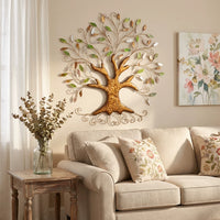 2026 New European Style Metal Tree Wall Decor for Living Room, 3D Background Wall Art