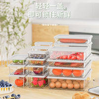 Stackable Refrigerator Storage Bins with Lids - Clear Food Organizer for Fridge and Pantry