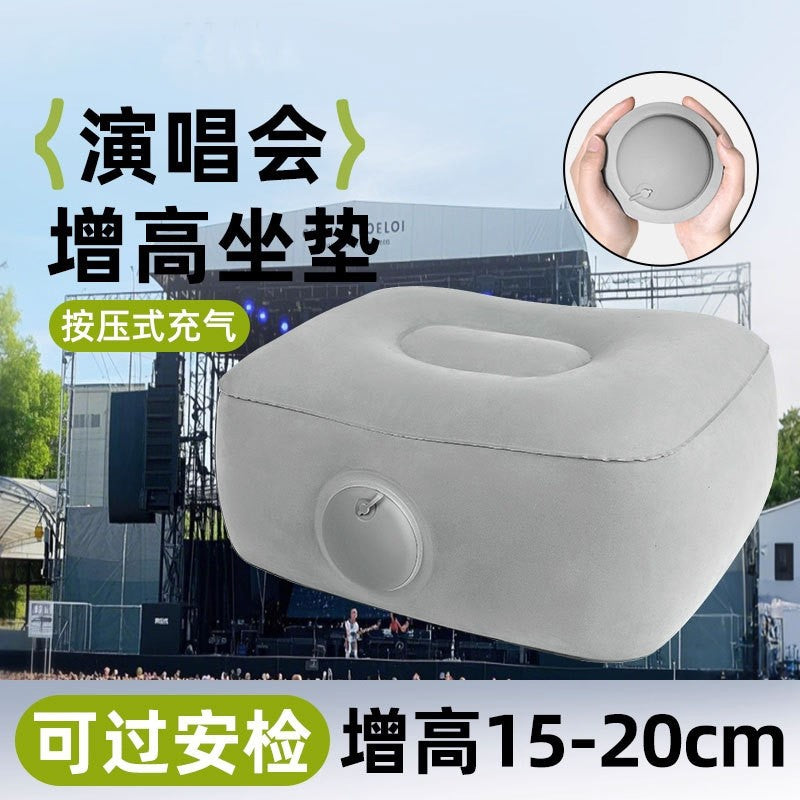 Inflatable Seat Cushion for Concerts & Outdoor Events, Portable Pressure-Activated Height-Increasing Pad