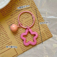 Acrylic Star Keychain Charms with Bells and Book Rings for DIY Crafts